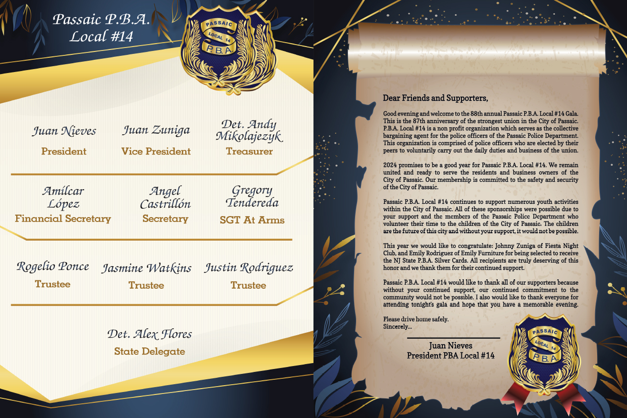 88th Annual PBA Ball Passaic Local 14 Magazine